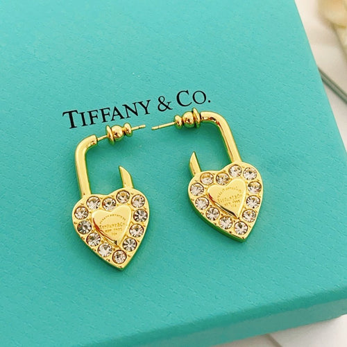 18K T Diamond Heart Earrings