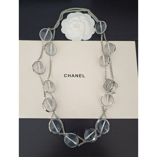 18K CC Crystal Bead Long Necklace