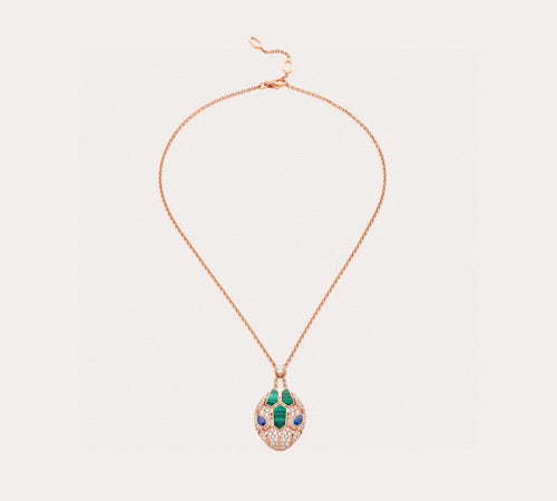 18K BV Serpenti Malachite Necklace