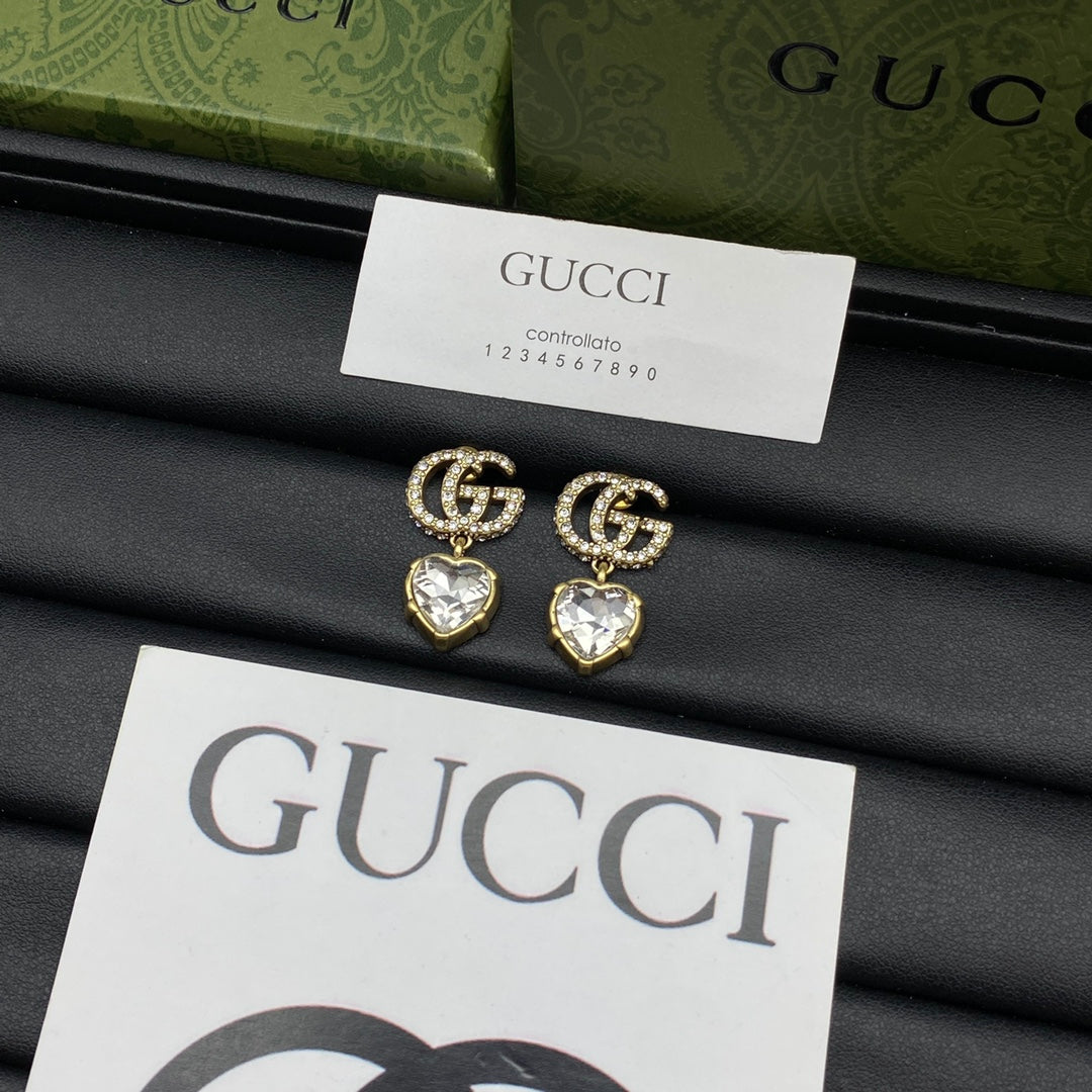 18K GG Crystal Pendant Earrings