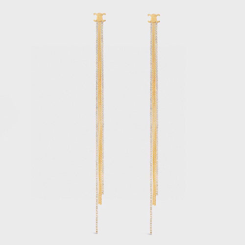 18K Triomphe Diamonds Long Earrings