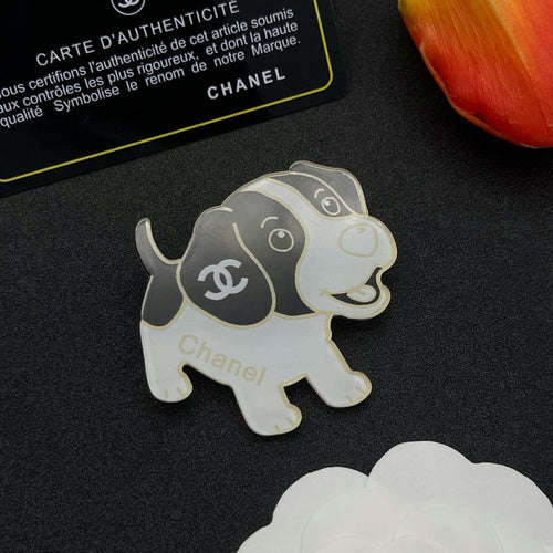 18K CC Dog Brooch