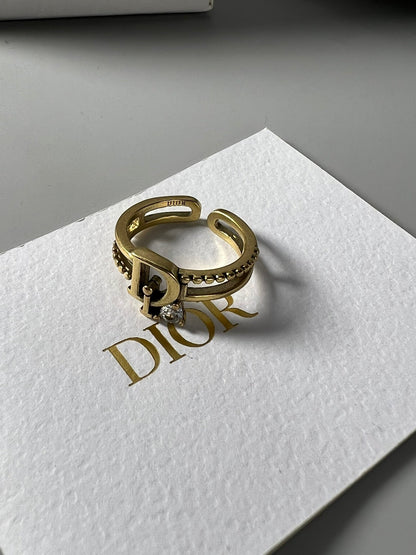 18K CD Crystal Rings