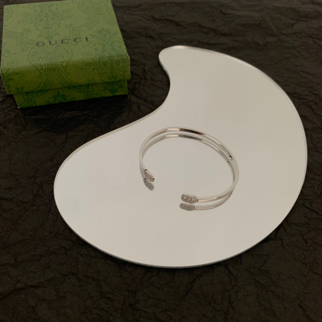 18K GG Running Diamond Cuff Bracelet