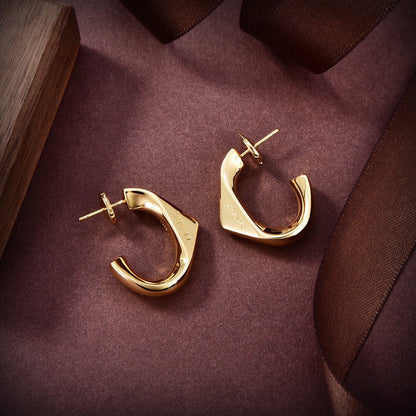 18K Pra Triangle Open Earrings