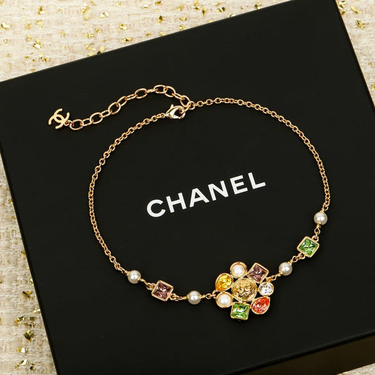 18K CC 26C Color Crystal Flower Bracelet
