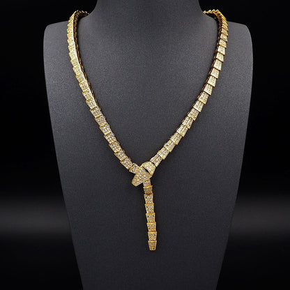 18K BV Serpenti Viper Full Pave Diamonds Necklace