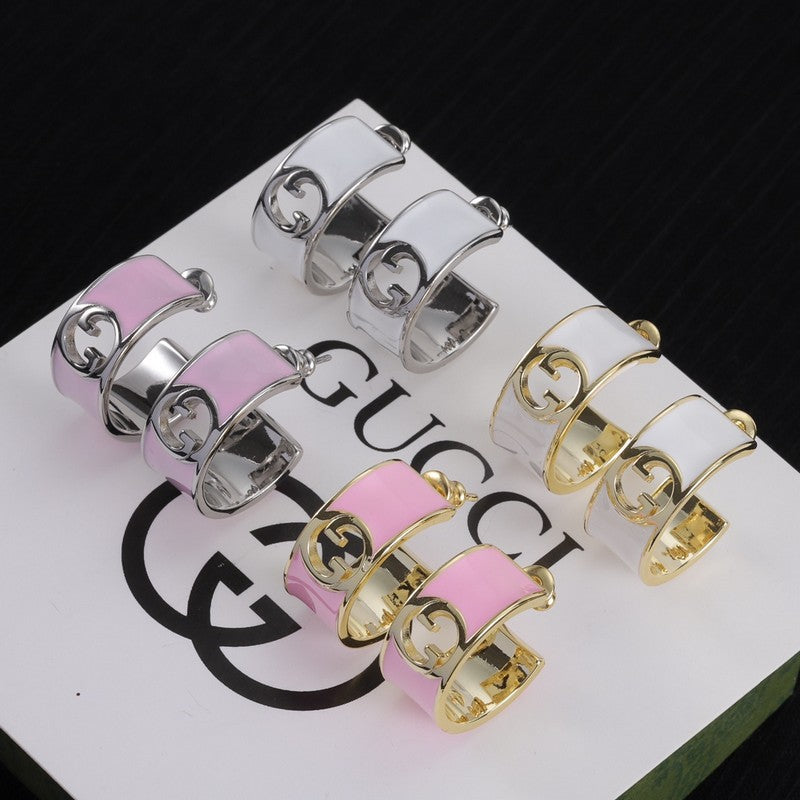 18K GG Color Enamel Earrings