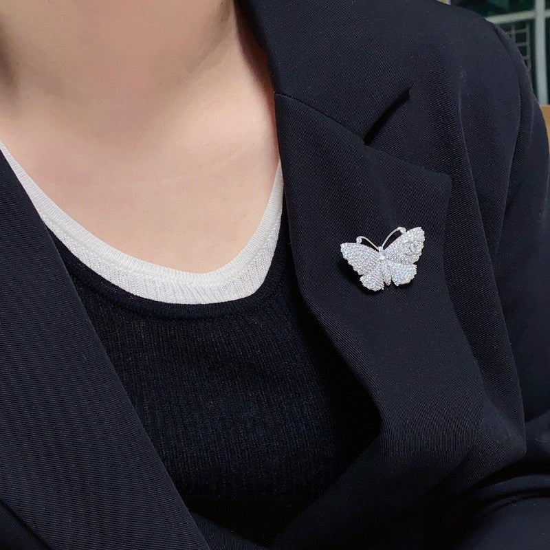 18K CC Full Diamond Butterfly Brooch