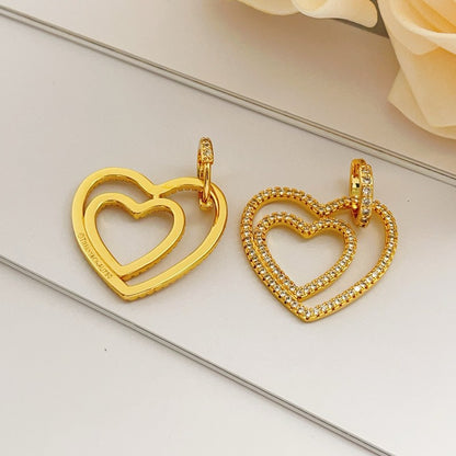 18K T Heart Diamond Earrings