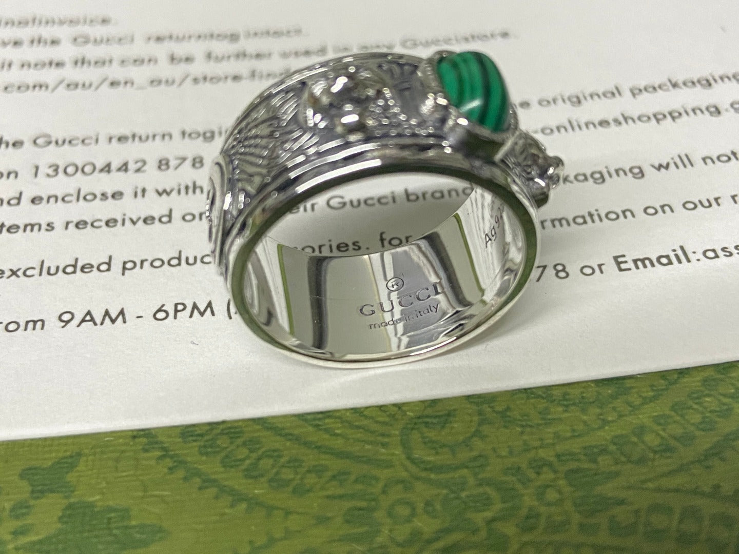 Double G Feline Garden Green Ring