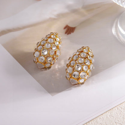 18K Vlogo Crystal Earrings