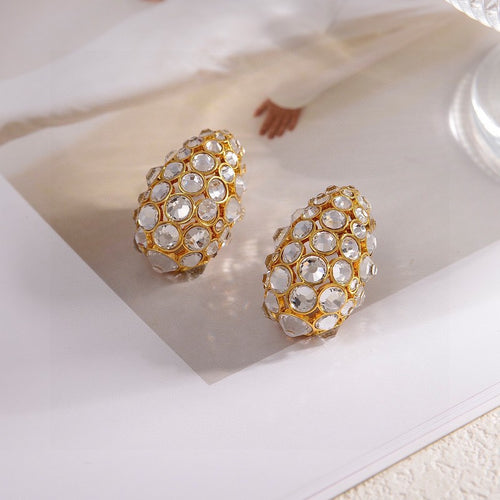 18K Vlogo Crystal Earrings