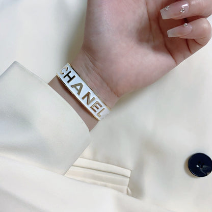 18K CC Open Wide Cuff Bracelet