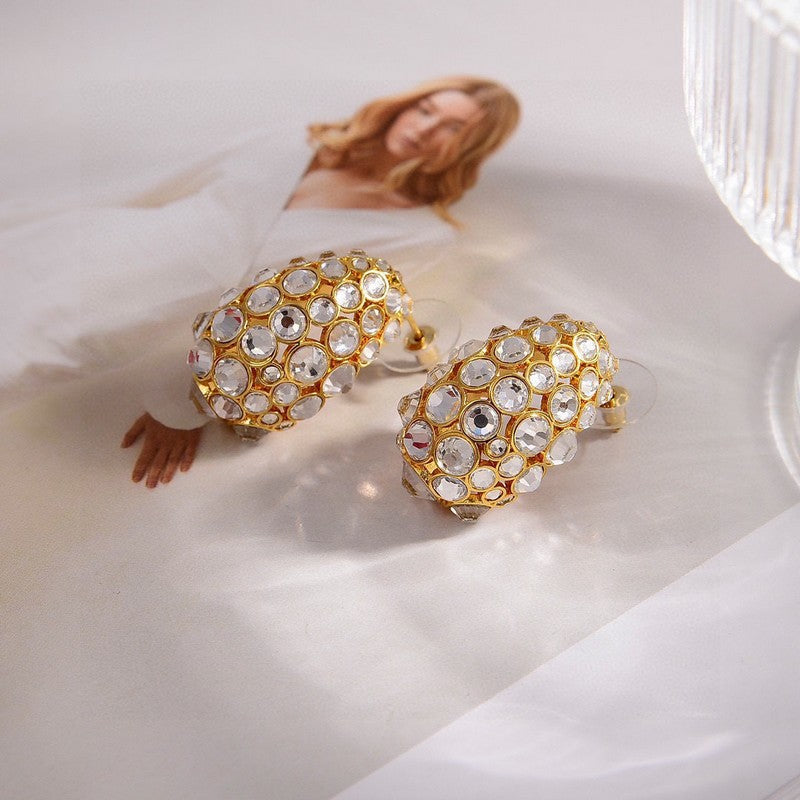 18K Vlogo Crystal Earrings