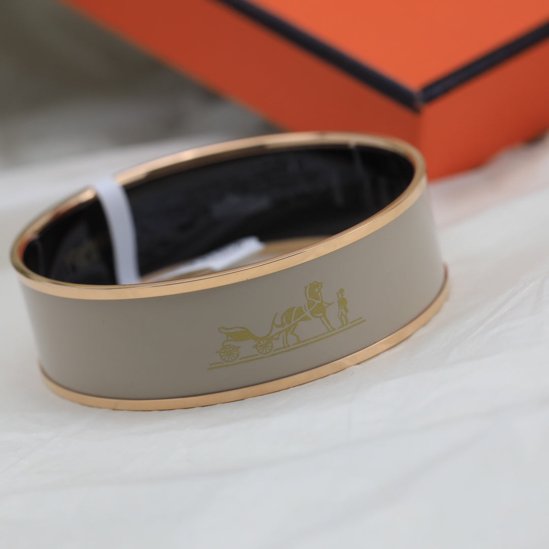 18K Enamel Cal¡§¡§che Wide Bangle H Bracelet