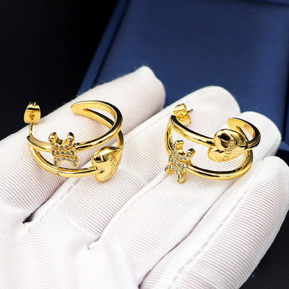 18K Triomphe Heart Earrings