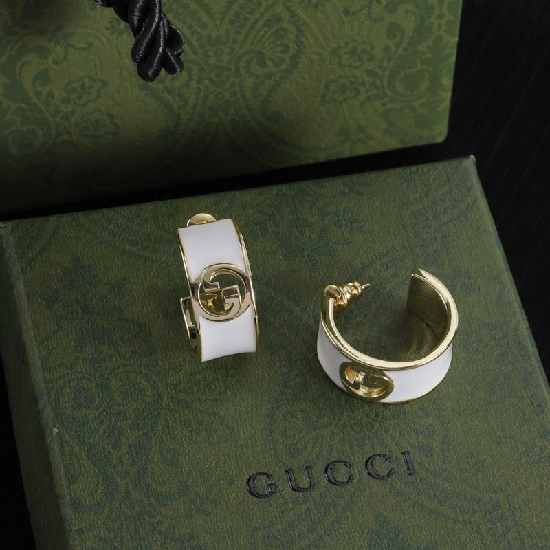 18K GG Color Enamel Earrings