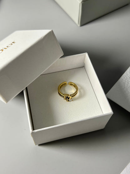 18K CD Crystal Rings