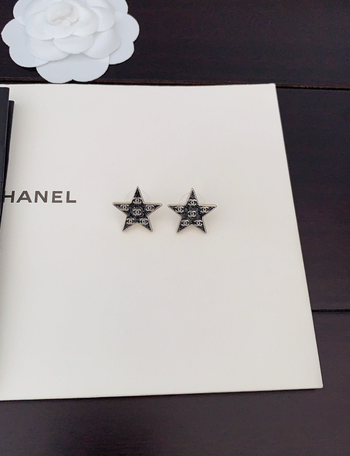 18K CC Star Earrings