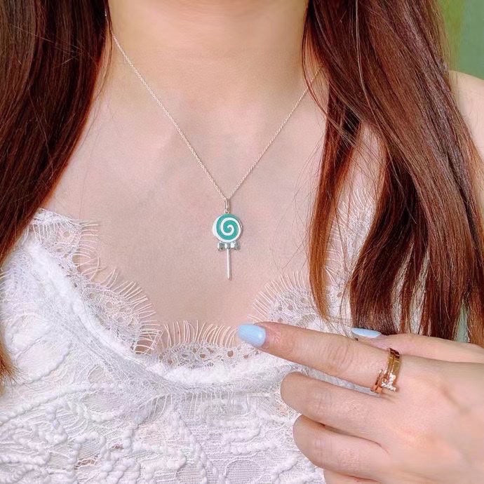 18K T Lollipop Charm Chain Necklace