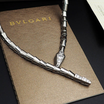 18K BV Serpenti Viper Demi-Pave Diamonds Necklace