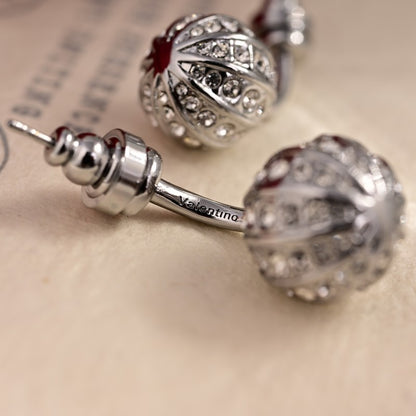 18K Vlogo Diamond Earrings