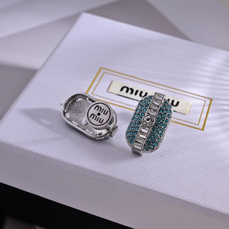 18K Miu Green Crystals Earrings