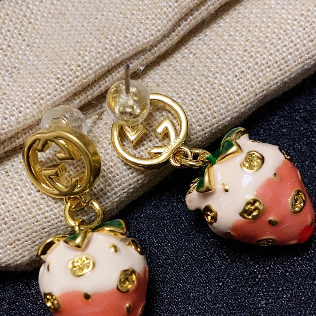 18K GG Strawberry Earrings