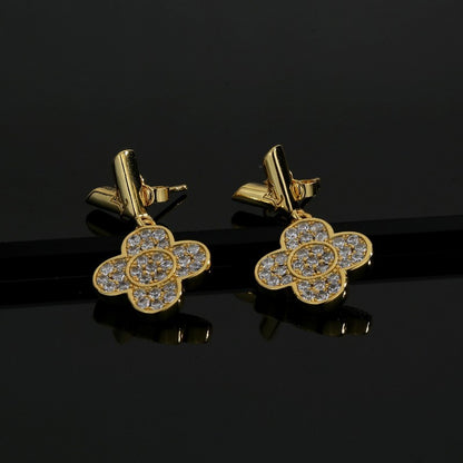 18K Louis Diamond Flower Earrings