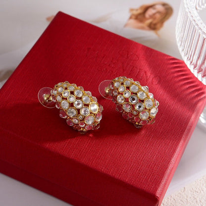 18K Vlogo Crystal Earrings