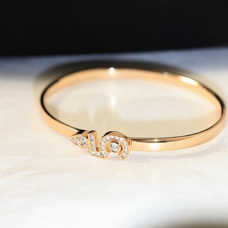 18K CC No.5 Diamond Gold Bracelet