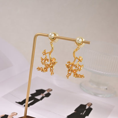 18K CD Tribales Tree Clip Earrings