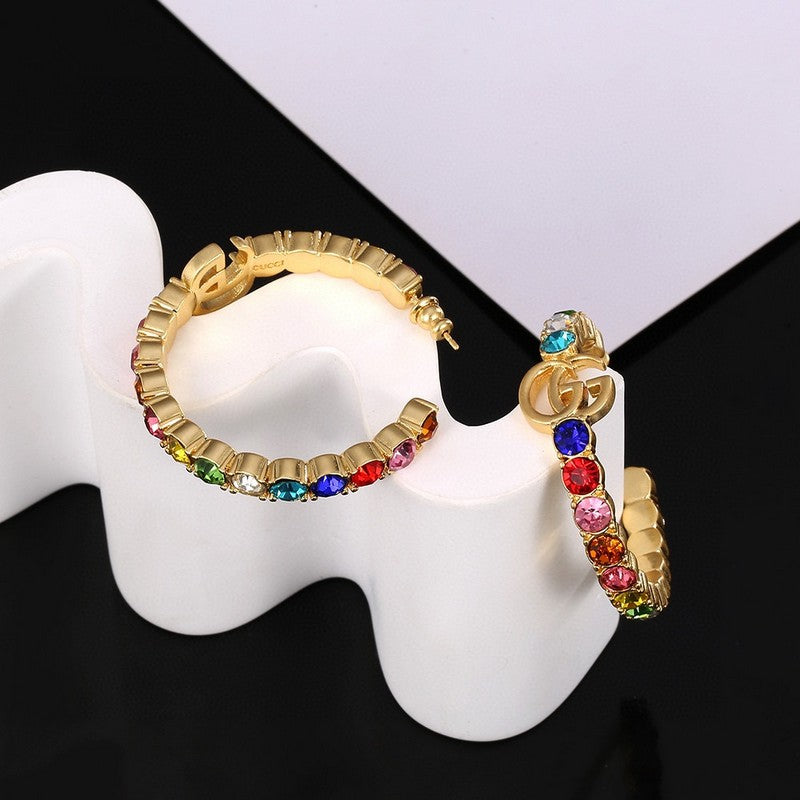 18K GG Color Crystal Earrings