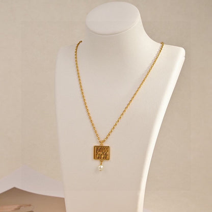 18K CD Square Necklace