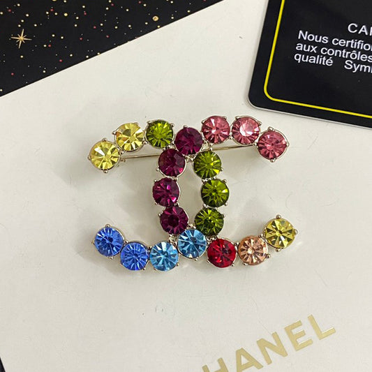 18K CC Color Crystal Brooch