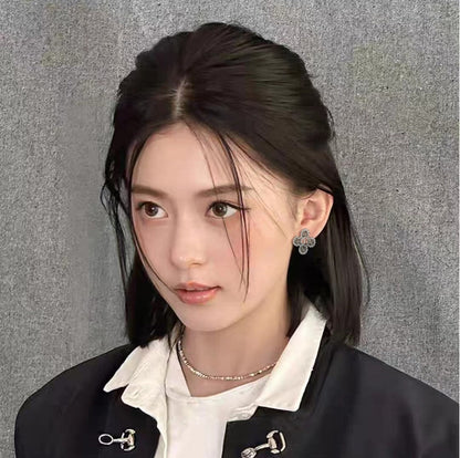 18K CC Flower Crystals Earrings