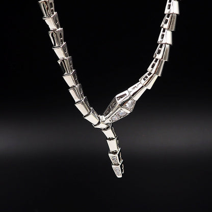 18K BV Serpenti Viper Demi-Pave Diamonds Necklace