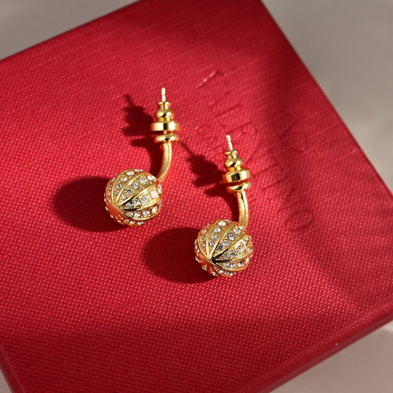 18K Vlogo Diamond Earrings