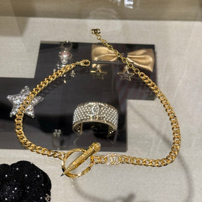 18K CC 25K Pen Choker Necklace