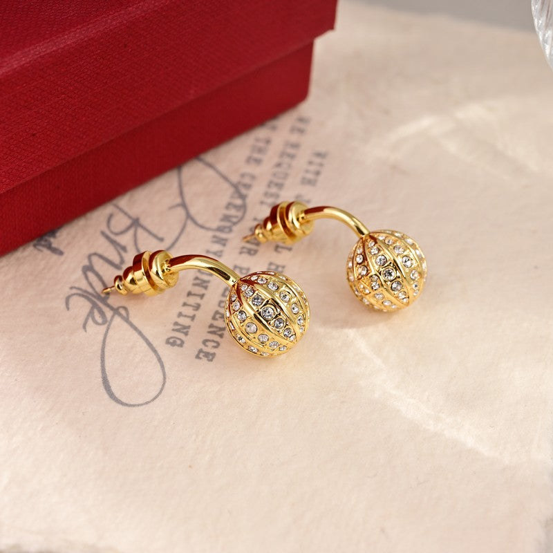 18K Vlogo Diamond Earrings