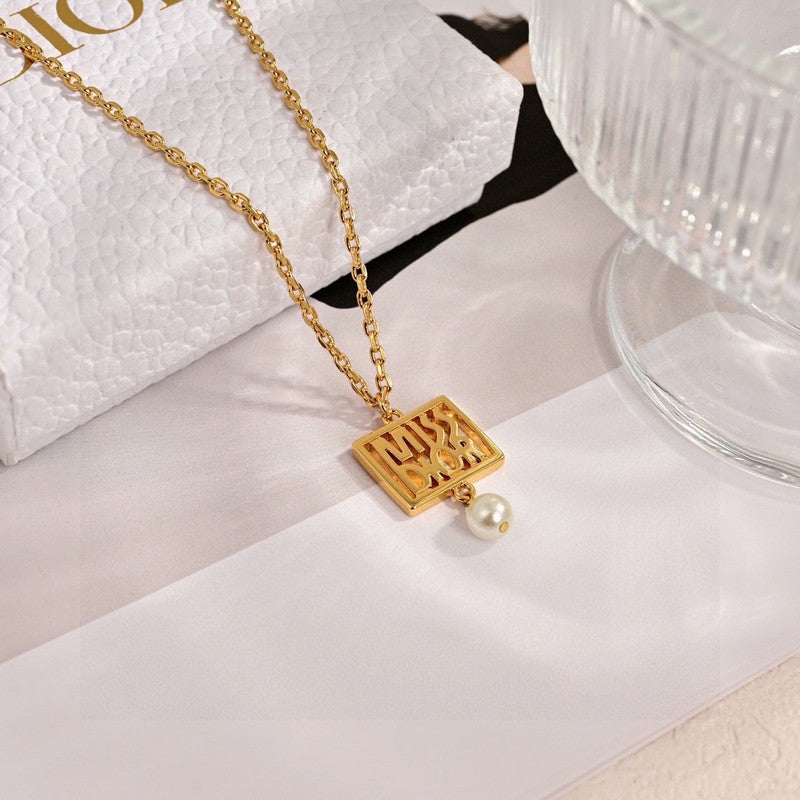 18K CD Square Necklace