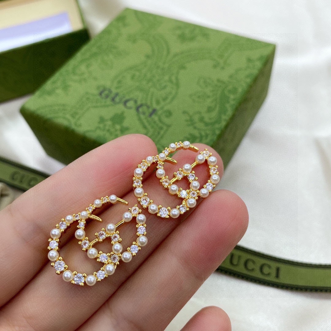 18K GG Pearls Earrings