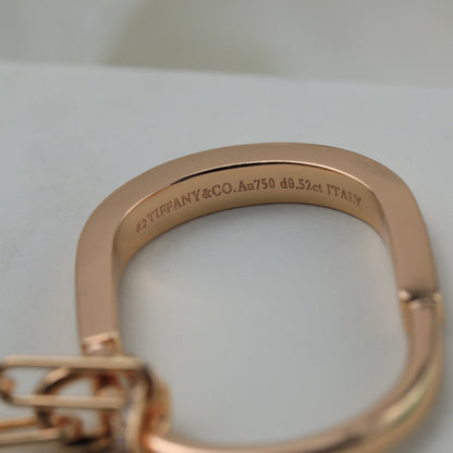 18K T Lock Pendant Pave Diamonds Necklace