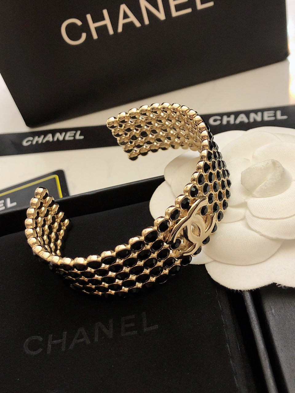18K CC Black Cuff Bracelet