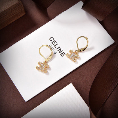 18K Triomphe Rhinestone Earrings