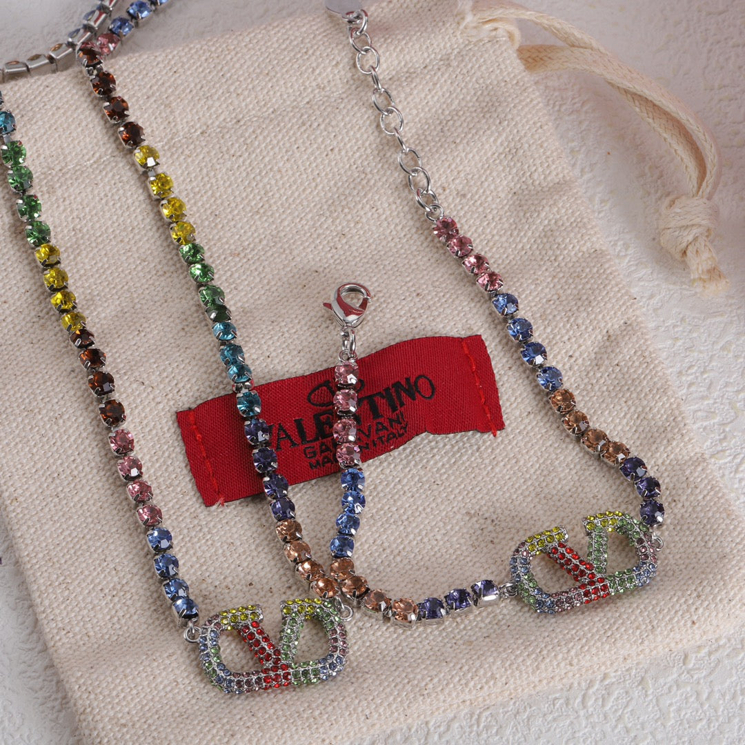 18K Vlogo Multi-Color Crystals Bracelet