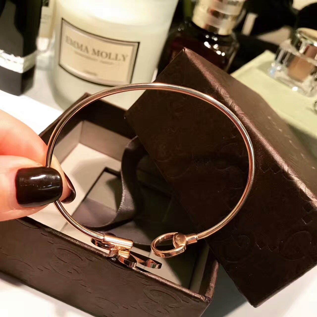 18K GG Flora Bangle Bracelet