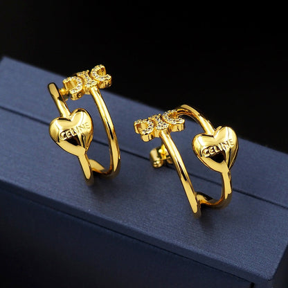 18K Triomphe Heart Earrings