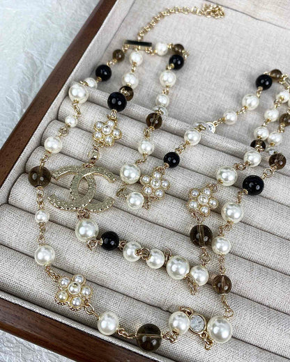 18K CC 24B Long Pearls Necklace
